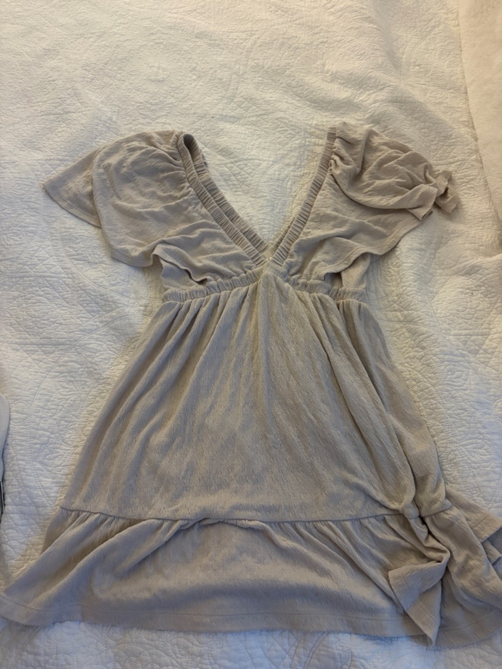 Z Supply neutral taupe flutter sleeve mini dress